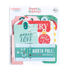 Happy Holidays Tag Ephemera Cardstock Die-Cuts