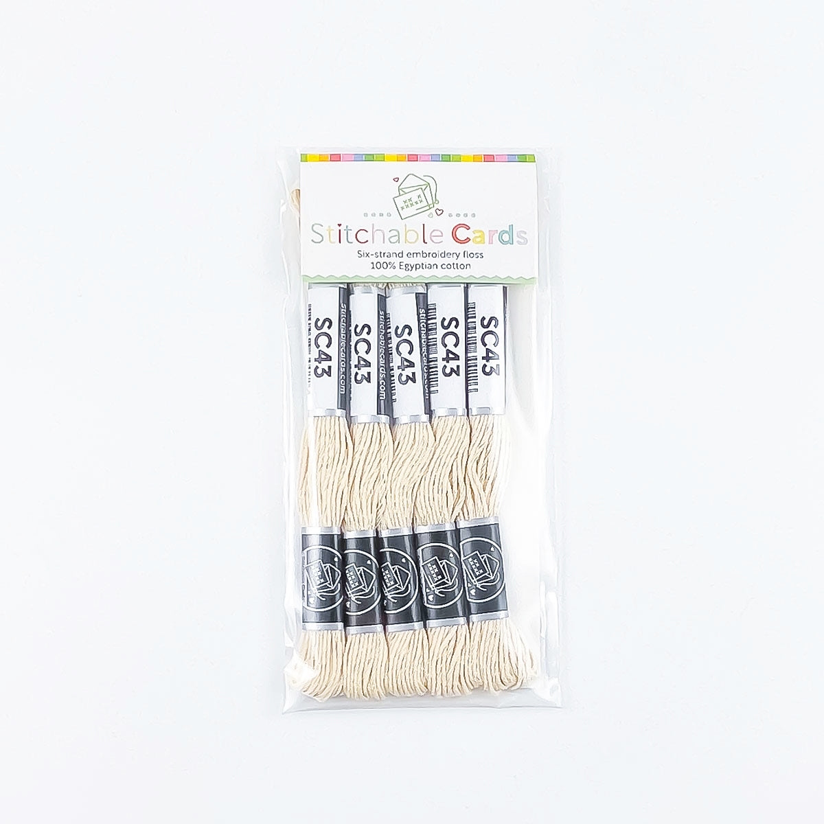 SC43 Embroidery Floss - Off White 5/pk