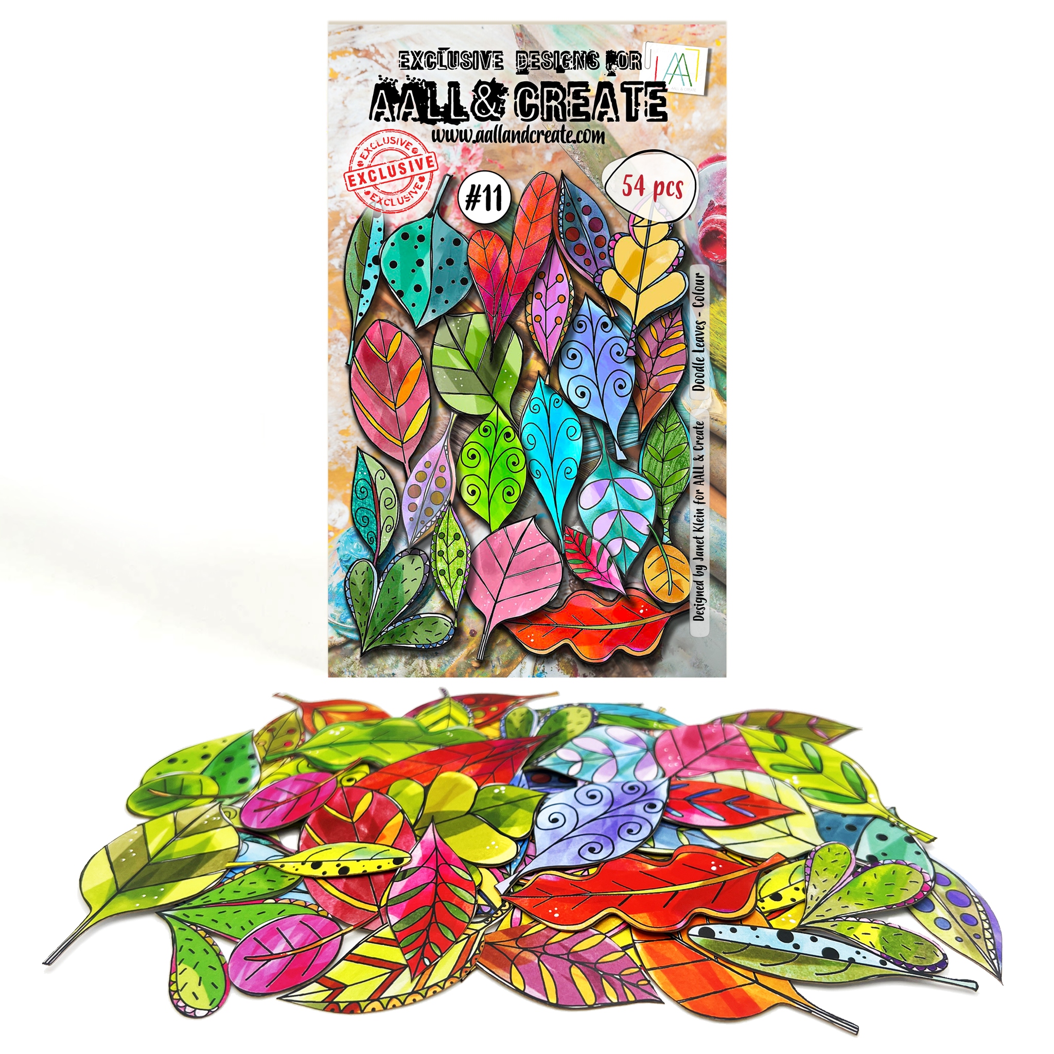 #011 Doodle Leaves Colour Ephemera Die Cuts