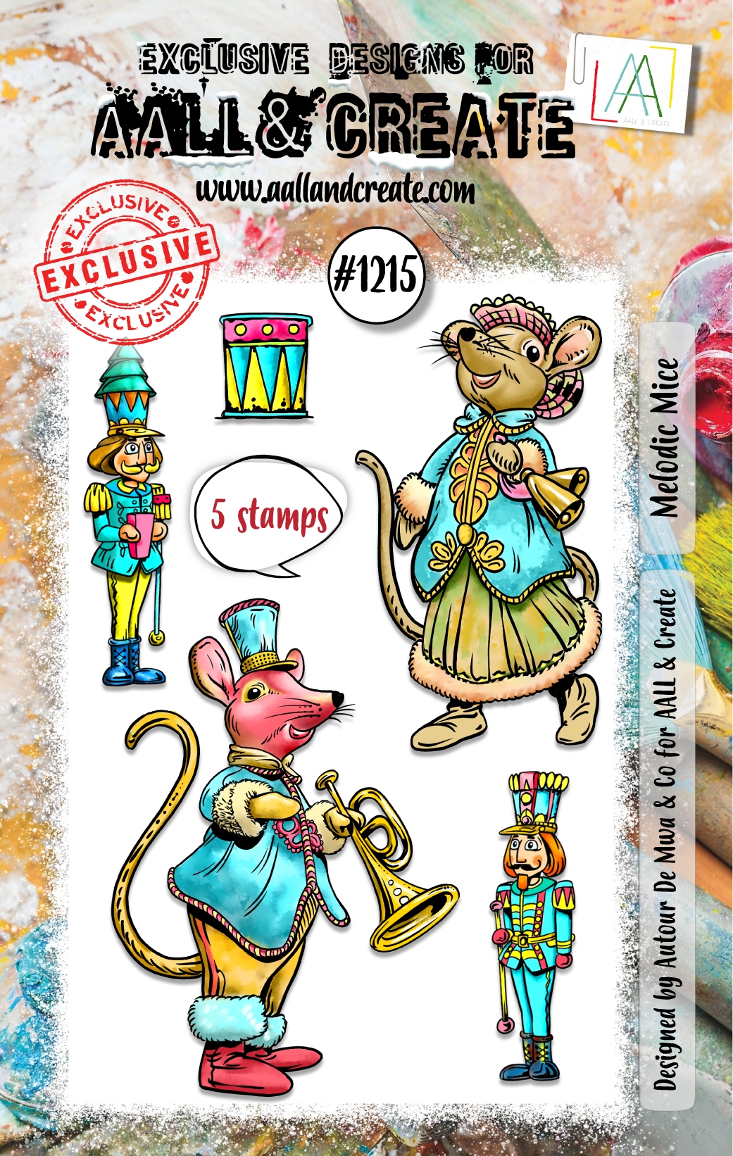 #1215 Melodic Mice A7 Stamp Set