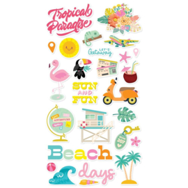 Just Beachy Chipboard Stickers