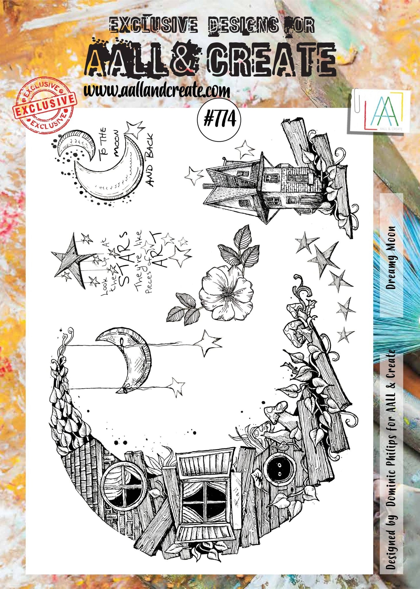#0774 Dreamy Moon A4 Clear Stamp Set