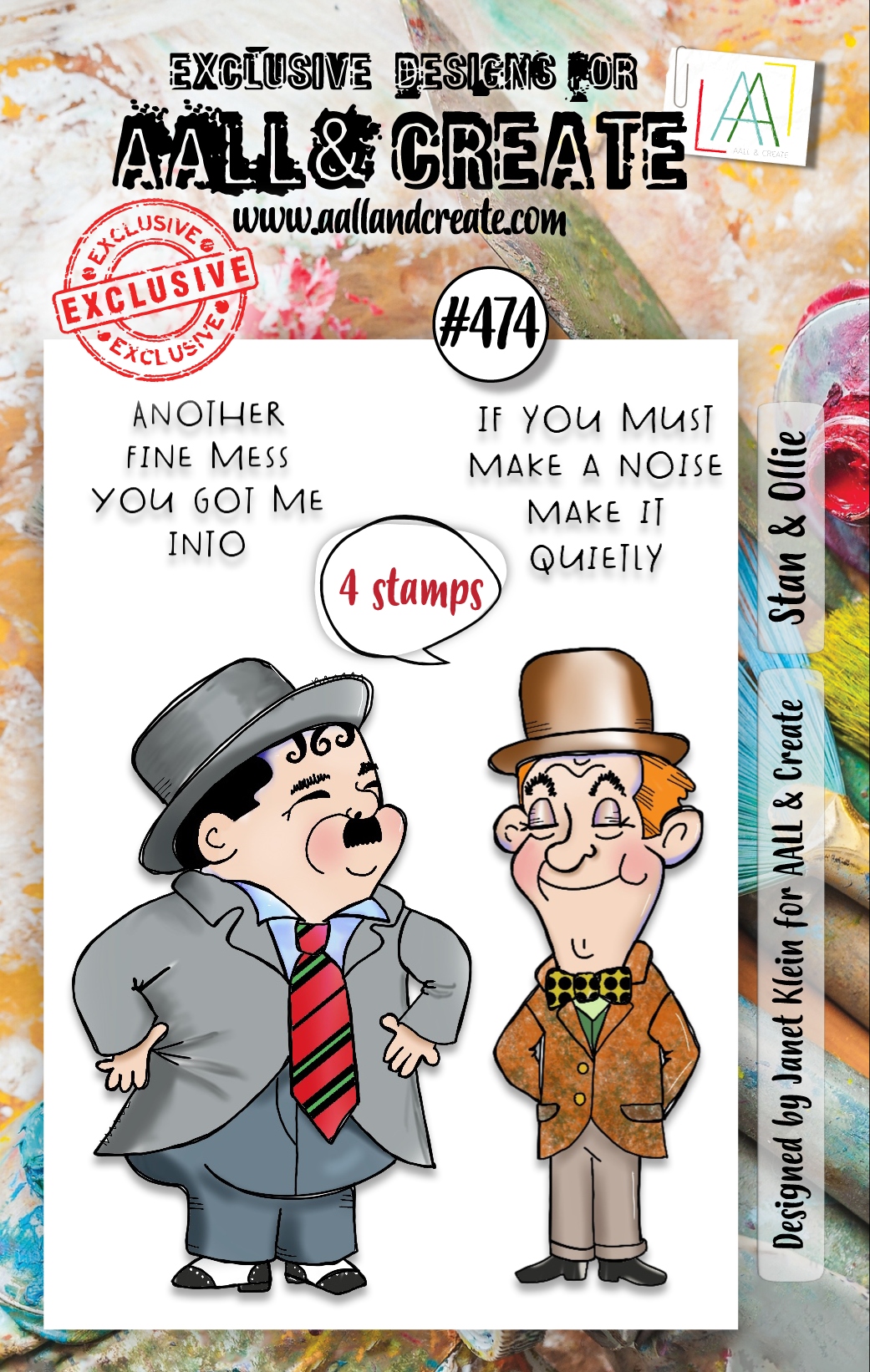 #0474 Stan & Ollie A7 Clear Stamp Set