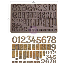 Letterpress Numbers Decor Moulds 5"x8"x8mm