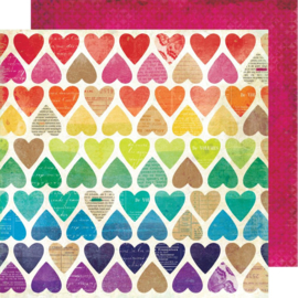 Color Kaleidoscope Paper Hearts