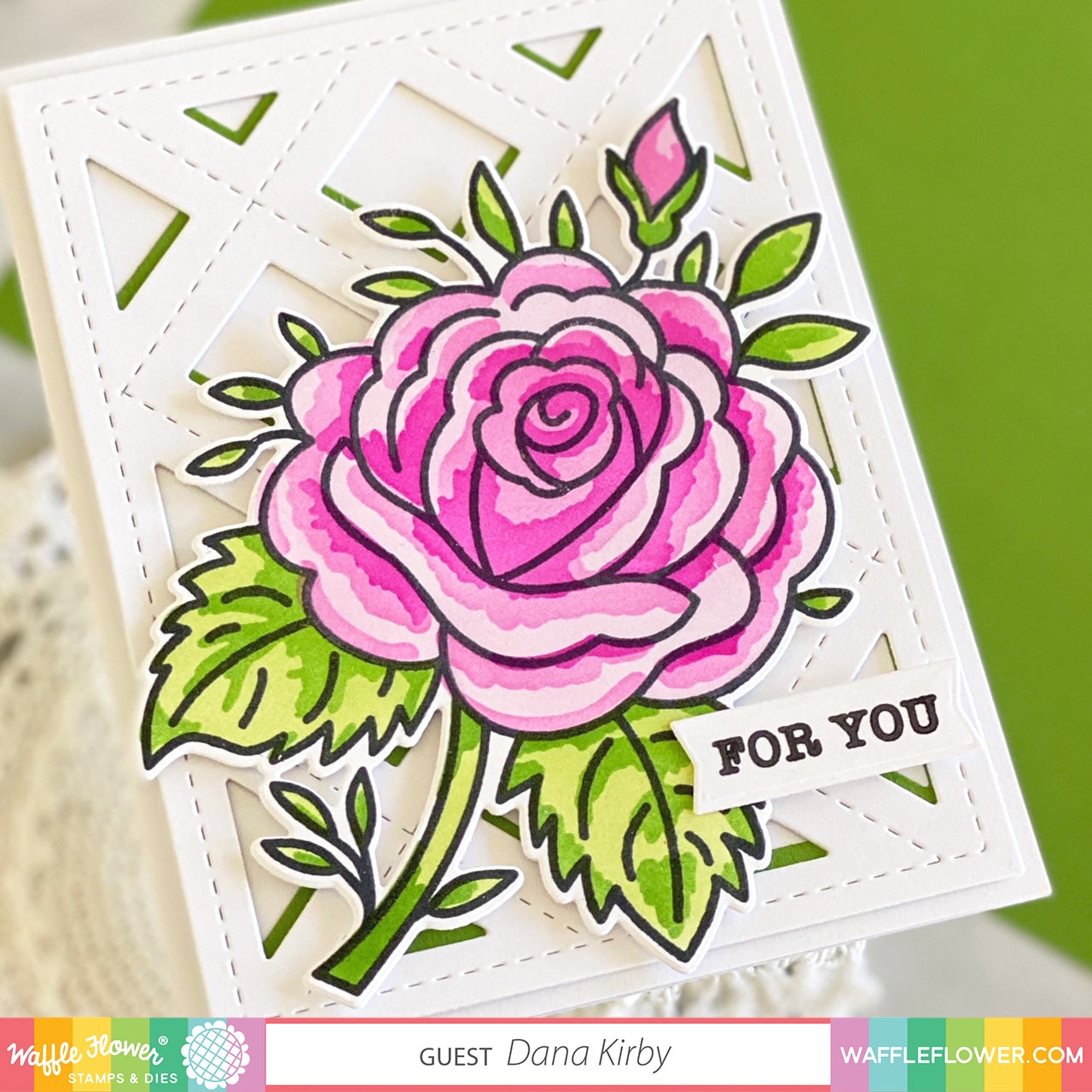 Sketched Rose Coloring Stencil