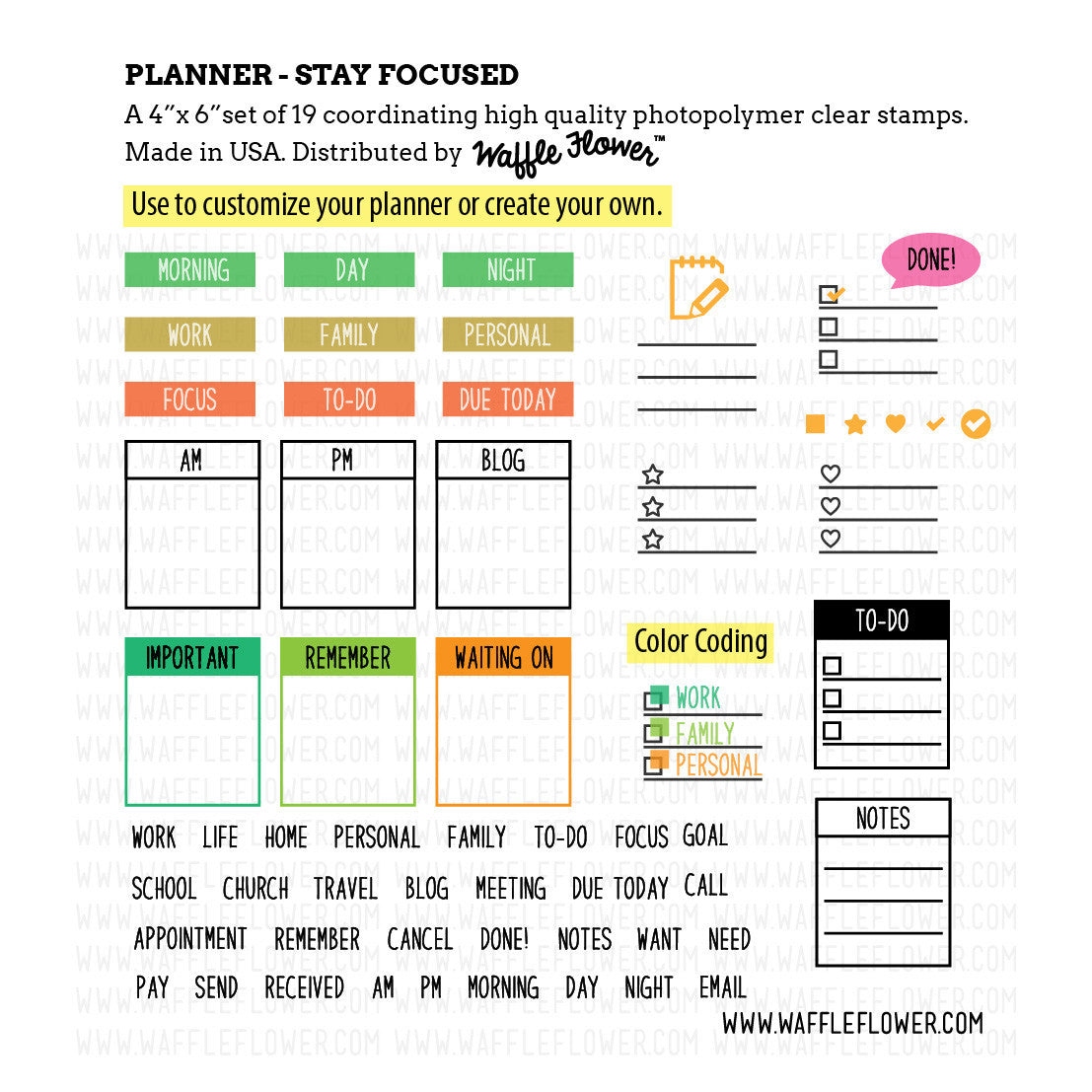 Planner: Stay Focused Stamp Set