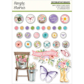 Simple Vintage Flower Shoppe Decorative Brads
