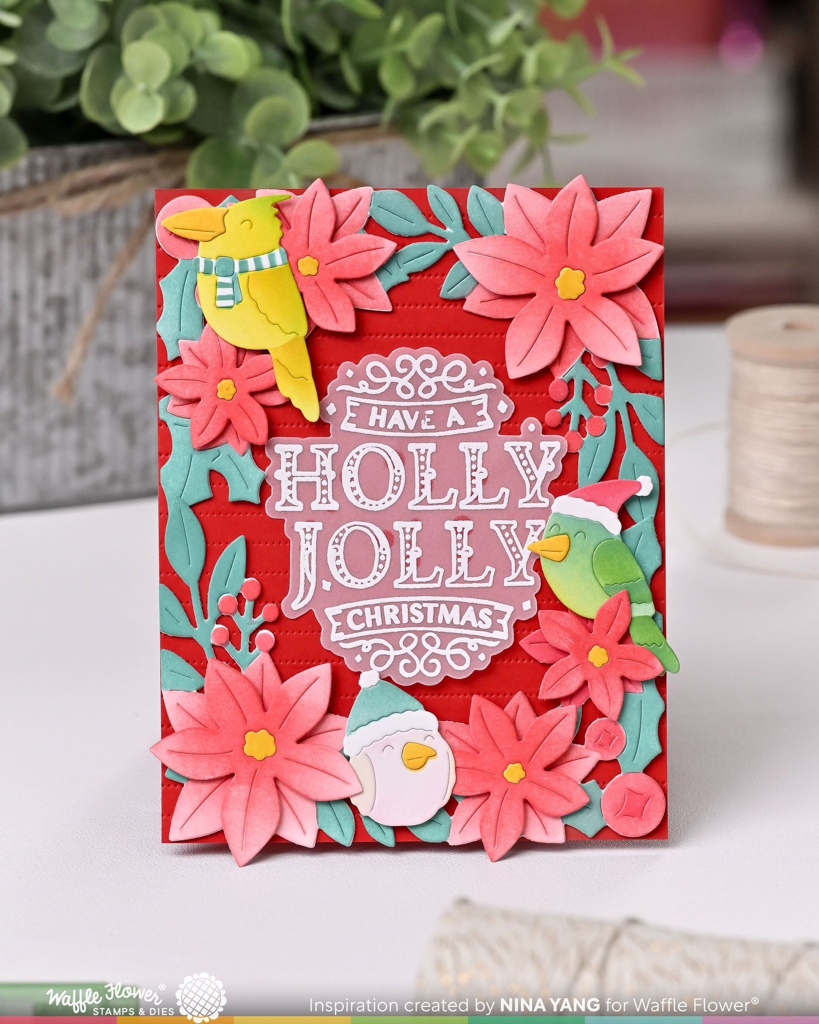 Poinsettia Frame Sentiments Combo