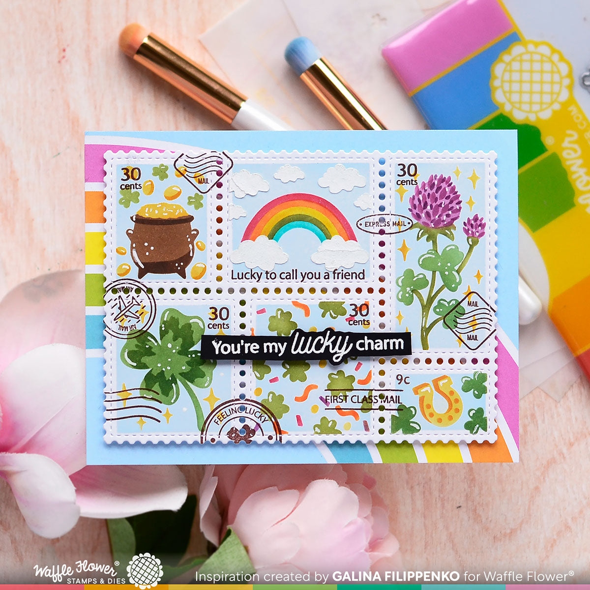 Postage Collage Lucky Stamp Set