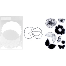 Make Art Stamp, Die & Stencil Set Country Flowers