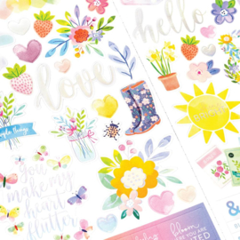 Bloom Street Cardstock Stickers Iridescent Foil Accents