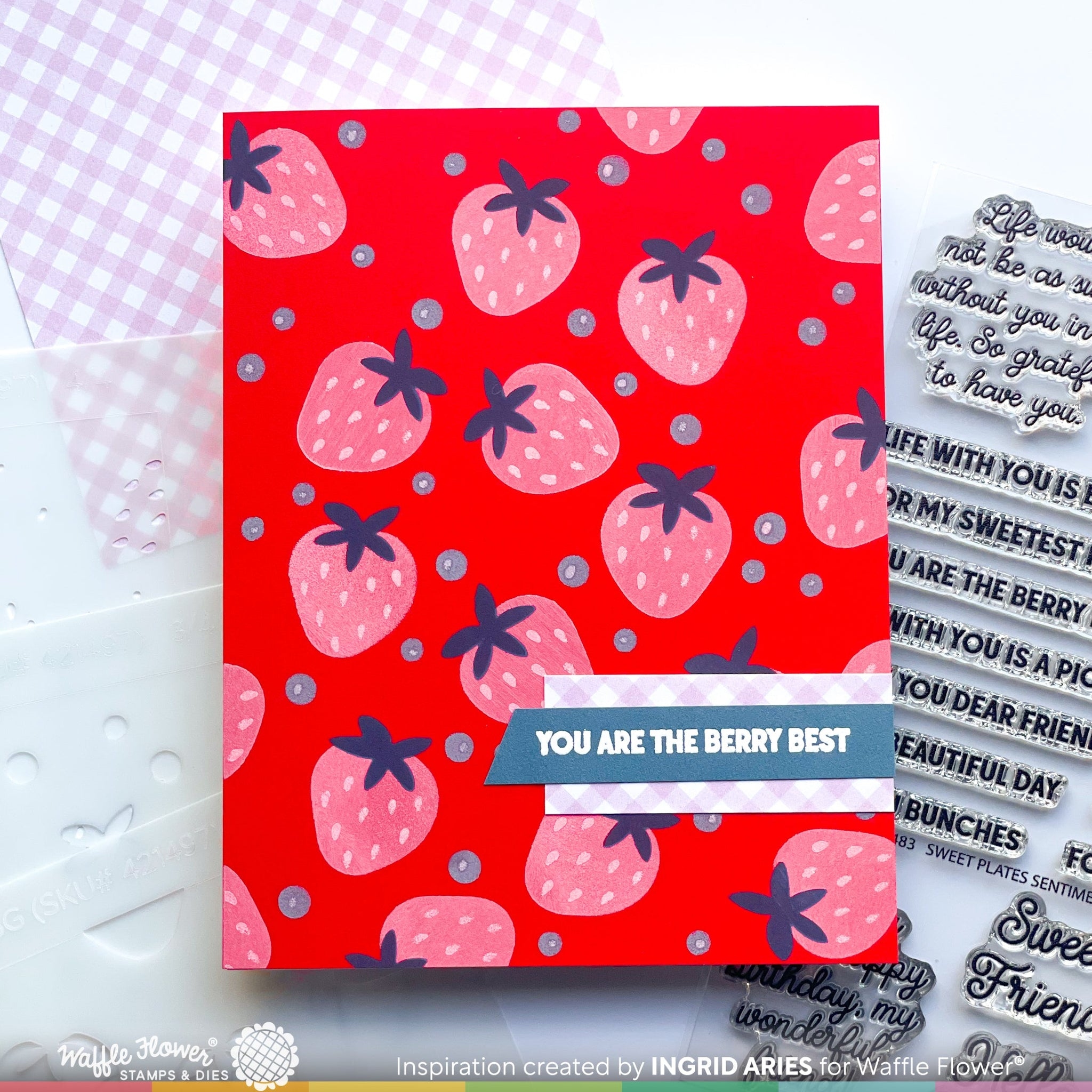 Strawberries Background Stencil