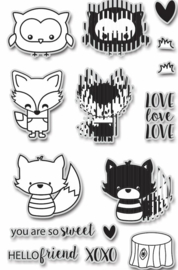 Animation Clear Stamp and Dies Hello Friends