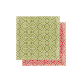 Rejoice 10 Green & Cream Damask