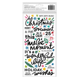 Peppermint Kisses Ho Ho Ho Phrase/Puffy Thickers Stickers