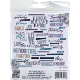 Plume & Petal Chipboard Set Sentiments