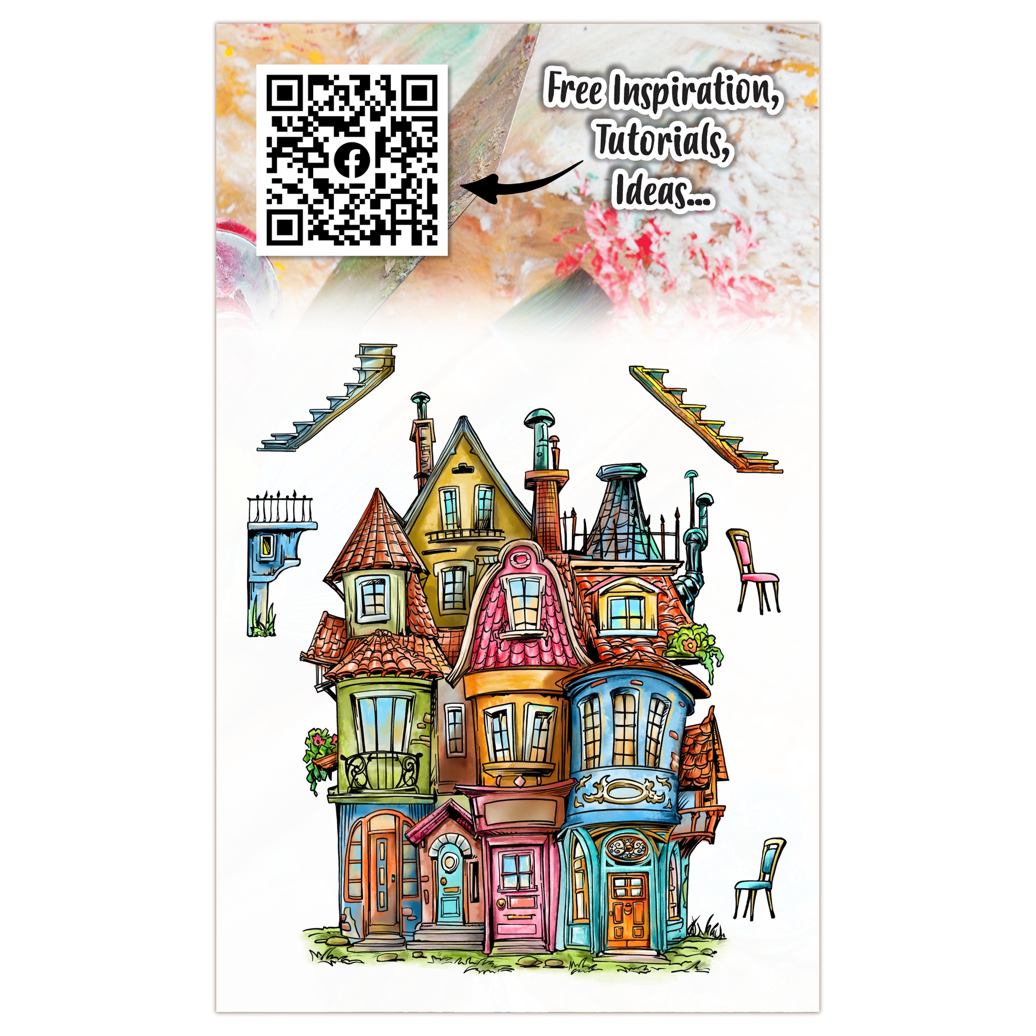 #1306 Miniature Mansions A6 Stamp Set