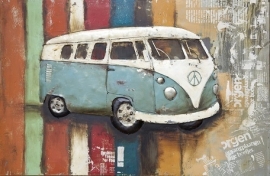 Metalen 3-d schilderij (   VW Bus )