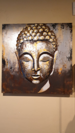 Metaal 3-D schilderij Buddha