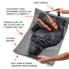 C-Monsta Split Tas, Oranje wetsuit kleerhanger en Omkleedmat Bundel