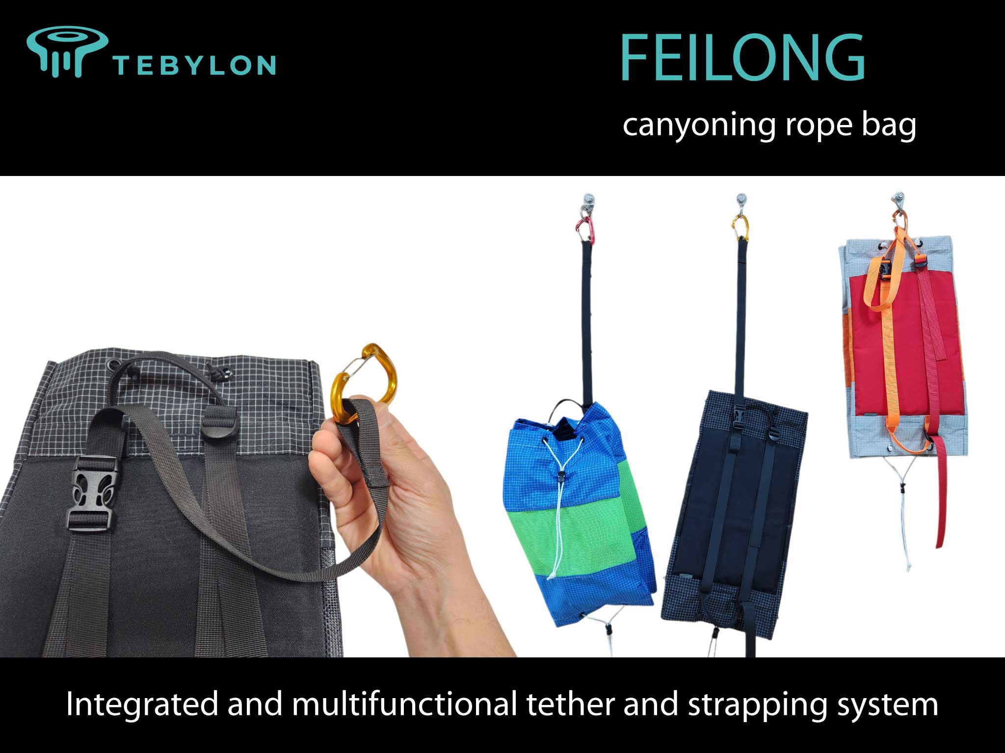 TEBYLON FEILONG canyoning touwtas met dubbele uiteinden