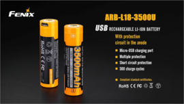 Fenix  ARB-L18-3500U  18650 battery 3500mAh with micro-USB port