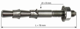 Raumer HANG FIX inox M8L (M8x78mm)