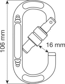 CAMP OVAL COMPACT LOCK - Symmetrische schroef karabiner