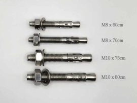 TEBYLON Wedge bolt M8 x 60mm Stainless steel