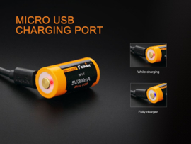 Fenix ARB-L16-700U 16340 battery USB rechargeable