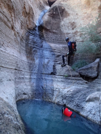 Canyoneering touwtas Korte afdaling