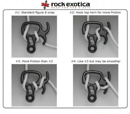 Rock Exotica Mini Eight, Pirana-like belay devices