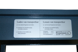 Transportwagen PFL  t.b.v. 16 palen-40 koorden, palen liggen geklemd in rubbers - info