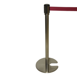 Afzetpaal nestelbaar RVS geslepen snelband BSL 3,0 mtr. Bordeaux rood - info