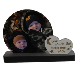 Fotoplankje klein met tekst love you to the moon..