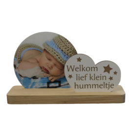 Fotoplankje met tekst welkom lief klein hummeltje