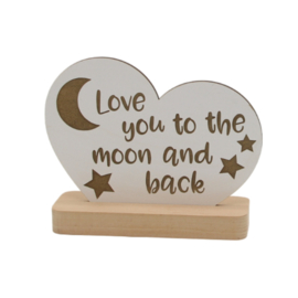 tekstplankje love you to the moon and back