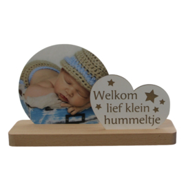 Fotoplankje met tekst welkom lief klein hummeltje