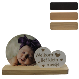 Fotoplankje klein met tekst welkom lief klein meisje