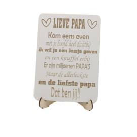 tekstbord op standaard lieve papa