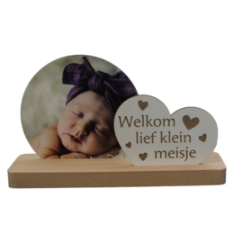 Fotoplankje klein met tekst welkom lief klein meisje