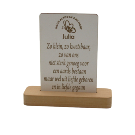 tekstgedenkplankje met naam