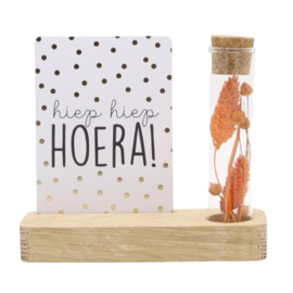 plankje kaartje hiep hiep hoera dots