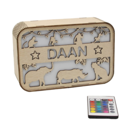 lamp safari + eigen naam met batterijen