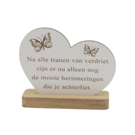 tekstgedenkplankje na alle tranen van verdriet