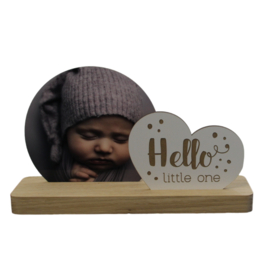 Fotoplankje met tekst hello little one