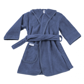 badjas 1-2jaar silk blue  evt. met naam geborduurd