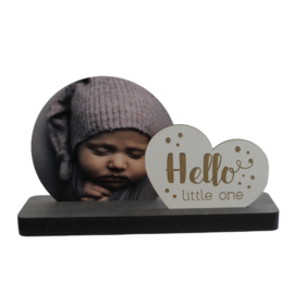 Fotoplankje met tekst hello little one
