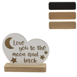 tekstplankje love you to the moon and back
